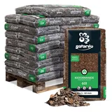 GALAMIO Kiefernrinde Kiefernmulch Rindenmulch Rinde Mulch Garten Dekor Pinus Sylvestris Natur Wald Kiefer Mix 5-60mm 60l x 26 Sack 1.560l / 1 Palette Paligo