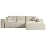 altdecor Ecksofa, Beige, Textil, 6-Sitzer, L-Form, Ottomane rechts, 266x165 cm, Wohnzimmer, Sofas - Couches, Wohnlandschaften, Ecksofas
