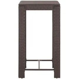vidaXL 3-tlg. Gartenbar-Set mit Kissen Poly Rattan Braun