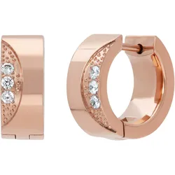 Paar Creolen TITANIA "Ohrringe", rosa (roségoldfarben), Ohrringe, Damen, Titan
