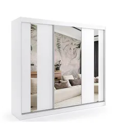 altdecor Schiebetürenschrank Grace 240 x 216 x 61 cm Weiß