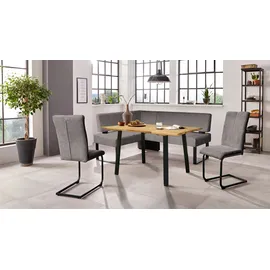 Home Affaire Eckbank HOME AFFAIRE "Oliver mit Metallgestell, Küchenbank", grau (dunkelgrau (castello 8629), schwarz), B:220cm H:89cm T:160cm, Holzwerkstoff, Massivholz, Polyester, Sitzbänke, Eckbank, verschiedene Bezüge Cord Esszimmerbank OTTOs Choice