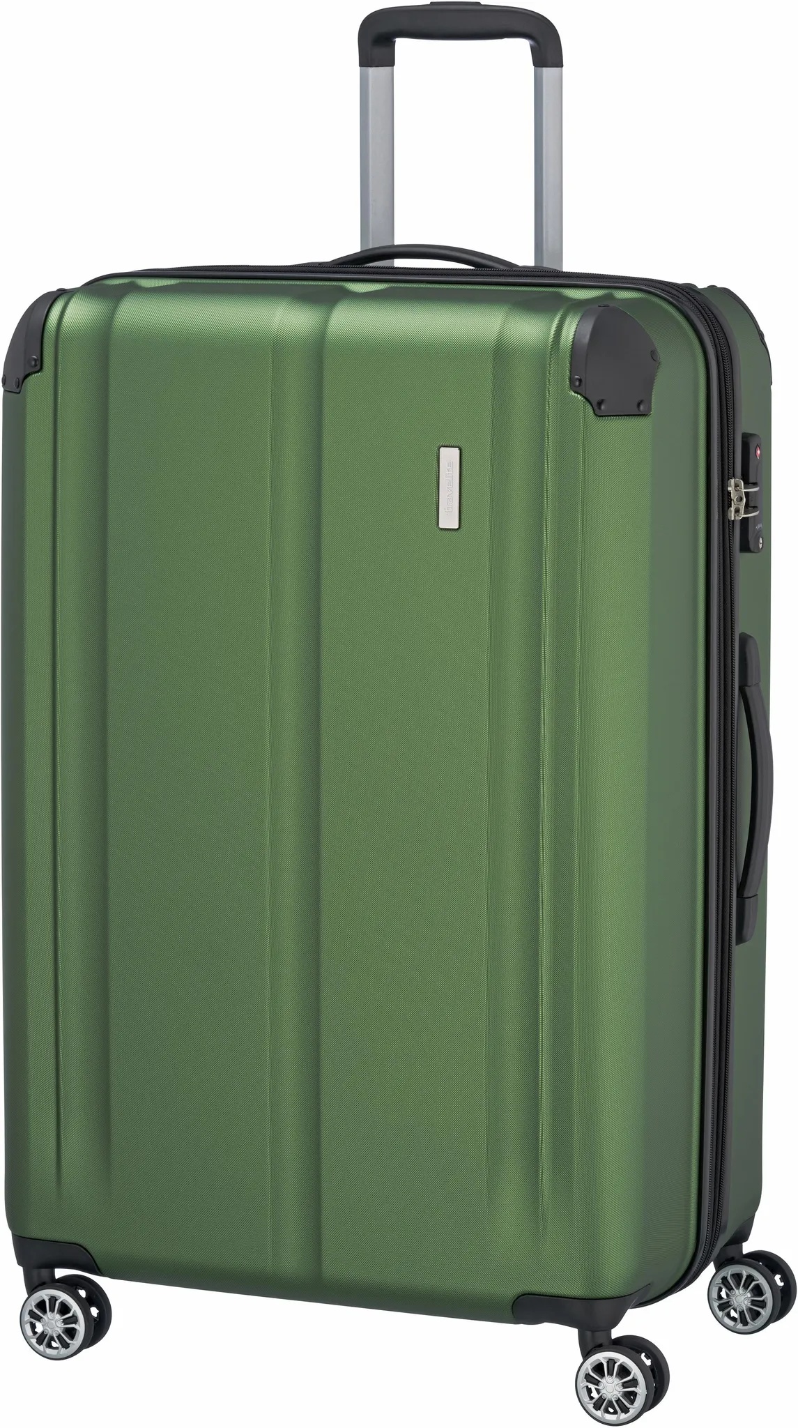 Trolley TRAVELITE "CITY 4w L" Gr. B/H/T: 49 cm x 77 cm x 32 cm 113 l, grün Koffer Trolleys
