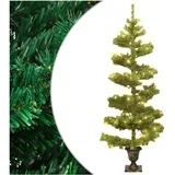 vidaXL Spiral-Weihnachtsbaum mit Beleuchtung Grün 120 cm