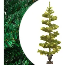 vidaXL Spiral-Weihnachtsbaum mit Beleuchtung Grün 120 cm