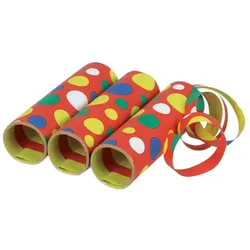 3 Papier Luftschlangen bunt Konfetti rot