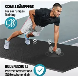 monzana MONZANA® 36x Bodenschutzmatten Fitness & Pool mit Randstücken 30 x 30 cm 3 qm Rutschfest EVA-Schaumstoff Puzzlematte Trainingsmatten Fitnessgeräte