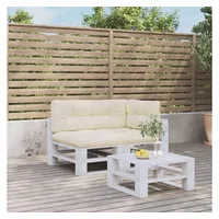 vidaXL Palettenkissen 3-tlg. 60 x 40 x 20 cm creme