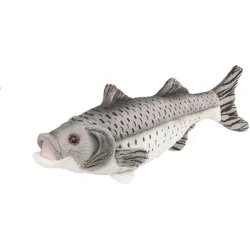 Bauer Spielwaren 14056 - Blickfänger Plüschtier - Seebarsch (grau, 25cm)