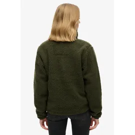 Superdry Damen. Vintage Retro halber Reißverschluss Fleece grün (L), Lässig, Polyester