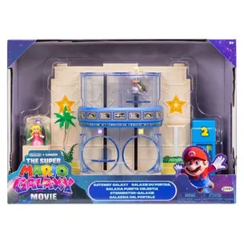 Super Mario Galaxy Movie Spielset Gateway Galaxy Diorama mit 3,8 cm großer Prinzessin Peach und Captain Toad Figur