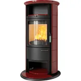 Kaminofen Hark 17 NH GT ECOplus 8 kW - Ofenkacheln: bordeaux-rot - Korpus: graphit