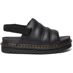 Plateausandale DR. MARTENS "Zebrilus", Damen, Gr. 38, schwarz, Leder, modisch, Schuhe, Plateausandale, Riemchensandale mit gesteppter Bandage