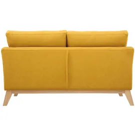 miliboo 49044 Sofa skandinavisch 2 Plätze Senfgelb helle Holzbeine Oslo