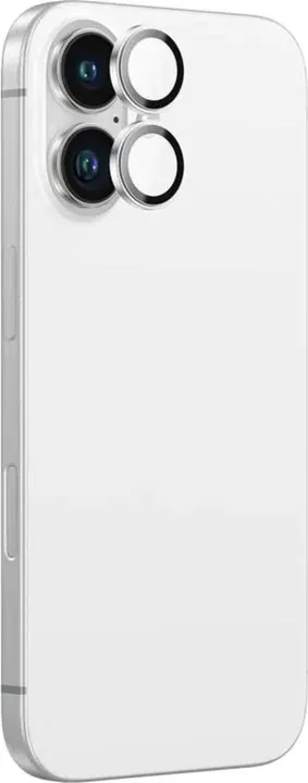 Amazingthing AR Aluminium 2 Linsen Glas mit Kameraobjektivrahmen für iPhone 16 / 16 Plus Weiß
