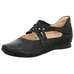 Riemchenballerina THINK, Damen, Gr. 41, schwarz, Leder, klassisch, Schuhe, Spangenschuh, Slipper, Festtagsschuh ausgezeichnet mit "Blauer Engel"