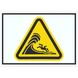 Schild Warnung hohe Brandung Symbol A5 (148x210mm)