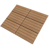 furnicato Terrassendielen Terrassenfliesen 6 Stk. WPC 60x30 cm 1,08 m2 Braun, BxL: je 30x60 cm braun