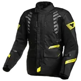 Macna Ultimax wasserdichte Motorrad Textiljacke (Black/Yellow,M)