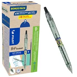 Pilot Pen Kugelschreiber Transparent/Schwarz 0,34 mm 10 St.