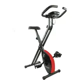 Fjoerdesports faltbarer Fahrradtrainer, Heimtrainer, Fitnessfahrrad LCD Trainingscomputer, klappbarer Hometrainer, inklusive Pulsmessung, maximales Benutzergerwicht 110 kg, 8 Widerstandsstufen (Rot)