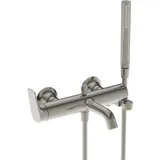 Ideal Standard La Dolce Vita Wannenarmatur BD667GN Aufputz, mit Handbrause-Set, Ausladung 202mm, silver storm