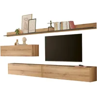 Furn.design Wohnwand in Evoke Eiche und grau Set 5-teilig