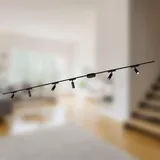 Briloner Luxtrail Komplettset, 6x LED Spots, Lampen, Schwenkbar, Lichtschienensystem Decke, Strahler Schiene, Deckenlampe, Deckenleuchte, Spotlight, 3m, Schwarz