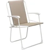 BEST Freizeitmöbel BEST Chiemsee Klappstuhl weiß/beige, 56x53x78cm