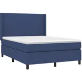 vidaXL Boxspringbett mit Matratze Blau 140x200 cm Stoff