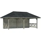 Palmako Pavillon Bianca 16,6 m2 Set 2 Grau tauchimprägniert