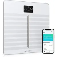 Withings Body Cardio – WLAN-Smart-Waage mit Körperfettwaage, Messung von Herzfrequenz, Gefäßalter, BMI, Körperfett, Muskelmasse und Wasseranteil % - Weiß