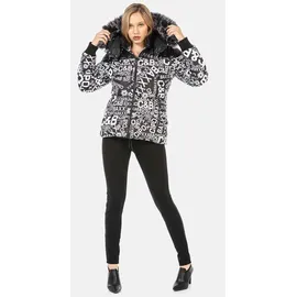 Cipo & Baxx "Jacken", Damen, Gr. L weiß, 100% Polyester, bedruckt, regular fit normal, Bündchen, Jacken Winterjacke, mit modischem Allover-Print, WM129