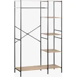 Offener Kleiderschrank aus Holz und Metall Baxter Schwarz-Natürlich - Sklum