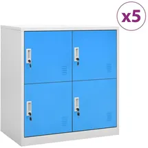 vidaXL Schließfachschrank Stahl 90 x 45 x 92,5 cm blau/hellgrau 5 Fächer