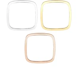 Elli Ring Geo Ring Set Viereck Statement Tri-Color in Silber