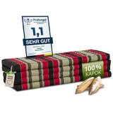 Klappmatratze Faltmatratze 140 cm (Classic) - 200x140x8cm -, livasia, 8 cm hoch, Kapok, vegan, handgefertigt rot|schwarz