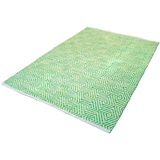 my home Teppich »Tiara«, rechteckig, mit Rauten-Muster, Teppich aus 100% Baumwolle 26441443-3 grün 7 mm,
