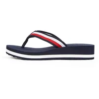 Tommy Hilfiger Damen Flip Flops Wedges Sandalen, Blau 38
