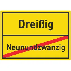 HB-Druck Dreißig Neunundzwanzig Aufkleber Ortsaufkleber A4 (210x297mm)