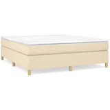 vidaXL Boxspringbett mit Matratze Creme 180x200 cm Stoff