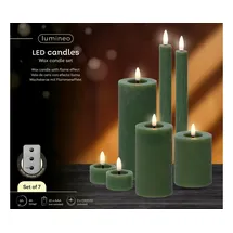 Lumineo LED Wachskerzen 7 St. grün