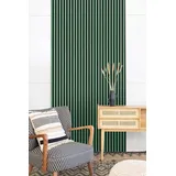 Leiste24 Akustikpaneel - Lamellenverkleidung - Wandverkleidung - 2600 x 400 mm - Akustikfilz Schwarz - Lamellendekor Mint