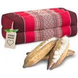 livasia Stützkissen Yogakissen (Classic) vegan und handgefertigt, 17x34x12cm, Kapok rot