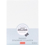 Julius Zöllner Frottee Spannbettlaken für Baby- & Kinderbett, 60x120cm bis 70x140cm, STANDARD 100 by OEKO-TEX, weiß
