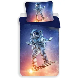 OEM Astronaut Kinderbettwäsche Blau 140 x 200 cm + 70 x 90 cm