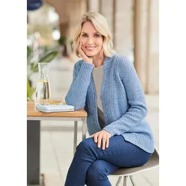 GOLDNER Elegante Grobstrickjacke blau 38