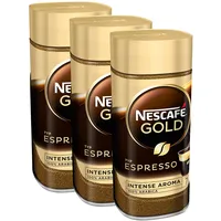 NESCAFÉ GOLD Typ Espresso, löslicher Instant-Espresso-Kaffee mit 100% feinen Arabica Kaffeebohnen, koffeinhaltig, mit samtiger Crema, 3er Pack (3x100g)