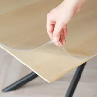 Trente Tischfolie 3mm dick - Tischschutz mit abgeschrägten Kanten - transparente Tischdecke Eckig - Schutztischdecke Größe wählbar - Schutzfolie Abwaschbar - 100x300
