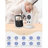 GHB Babyphone mit Kamera Video Baby Monitor 2,4 GHz Gegensprechfunktion ECO Modus Nachtsicht Temperatursensor Schlaflieder Lange Akkulaufzeit, 480p